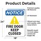 Signmission Fire Door Keep Closed Sign, Vinyl Decal, 18in W x 24in L, 2PK OS-2PACK-NS-D-1824-V-12577 - alternate 2